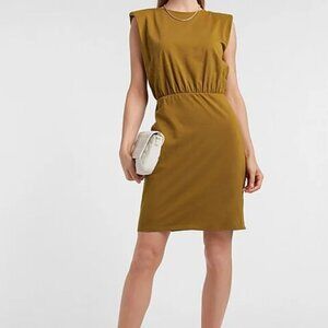 NWOT Express Padded shoulder elastic band t-shirt dress size S